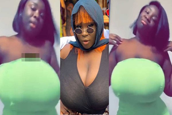 VIDEO: Maame Serwaa causes confusion on the internet with her huge ‘melons’