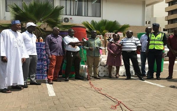Transport Ministry presents Sanitary items worth GHc100k to various transport operators to boost fight against Covid-19