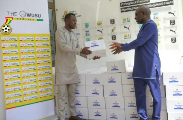 COVID-19: Black Stars winger Samuel Owusu donates sanitizers to GFA