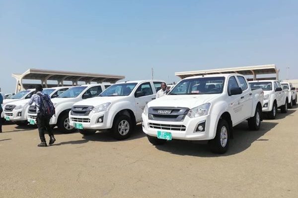 GES, others receive pickups and motorbikes from Government