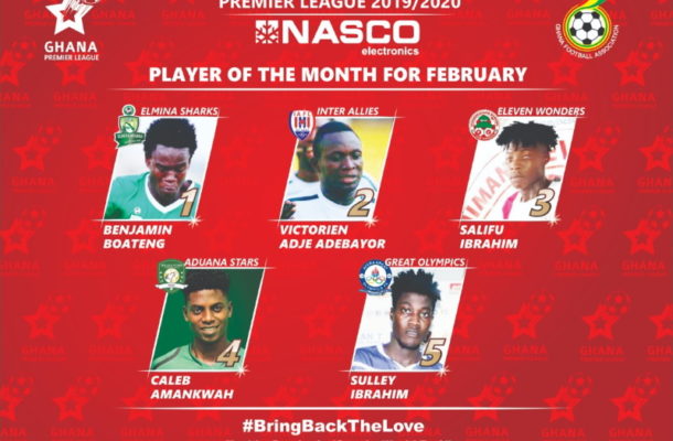 GPL: Five players listed for NASCO Player of the Month Award for February