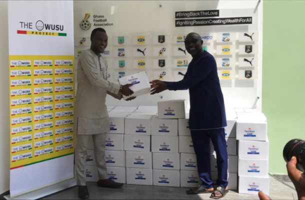 GFA receives hand sanitizers from Samuel Owusu