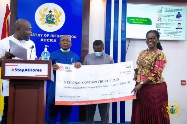AGI donates cash and items to National Covid-19 Trust Fund