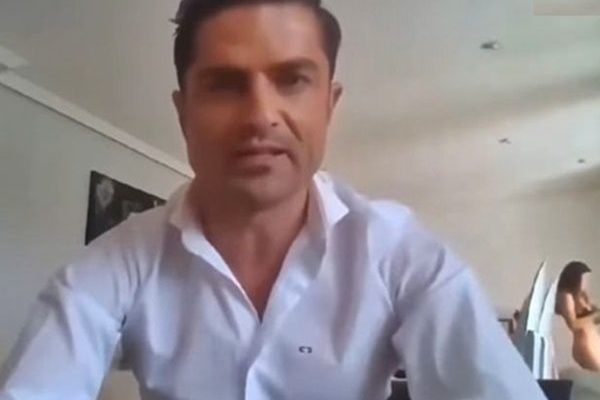 TV news caster is caught out when naked female Journalist (Not His Girlfriend) is spotted in the background while he speaks to Camera