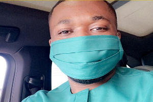 Coronavirus: Despite's son, Kennedy Osei flaunts designer face mask
