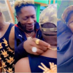 Shatta Wale gifts father Lion King necklace as birthday present