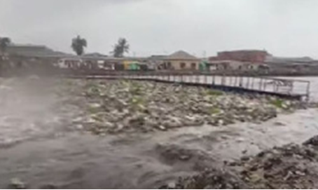 Flood clears off newly constructed bridge at Chorkor