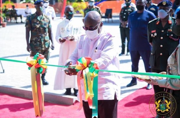Akuffo-Addo commends Military for Exemplary Covid-19 fight; commissions housing apartments