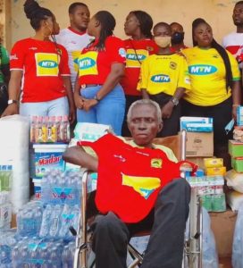 PHOTOS: Kotoko supporters group donate items and cash to fan who paralyzed during ASEC clash in 1992