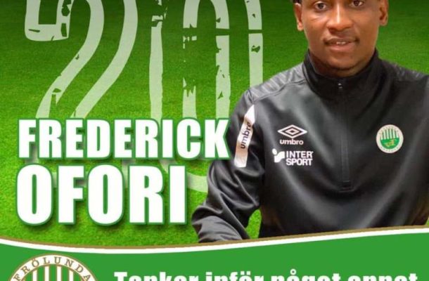 Attacker Fredrick Ofori joins Swedish outfit Västra Frölunda IF