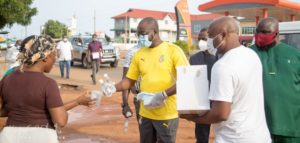 PHOTOS: GFA boss marks birthday with sharing of sanitizers and nose mask