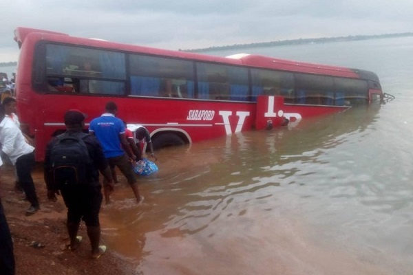 VIP bus plunges into River Oti at Dambai crossing