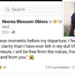 Woman drops suicide note on Facebook after suffering marital abuses