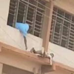 ‘Spiderman’ sneaks WASSCE answers to students on top floor with ladder