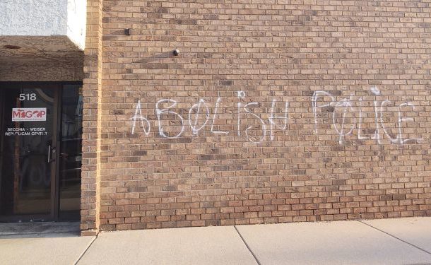 Photo: Michigan Republican Party Says Its Building Vandalised With 'Radical Anti-Police Statements'