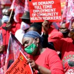 South Africa healthcare workers protest, threaten strike