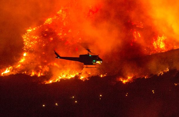 Military helicopters rescue dozens trapped by California wildfire