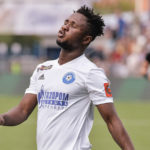Joel Fameyeh scores to help his Russian side secure promotion