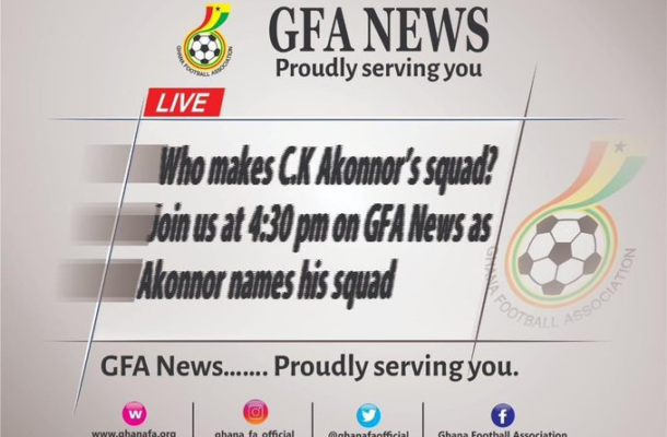 Watch Live: C.K Akonnor announces Black Stars squad for Mali friendly