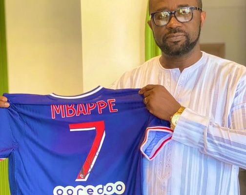 PSG star Kylian Mbappe gifts GFA Prez signed PSG jerseys