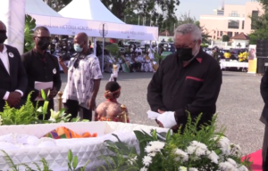 VIDEO: Former President Rawlings 'tearfully' pays last respect to late mother
