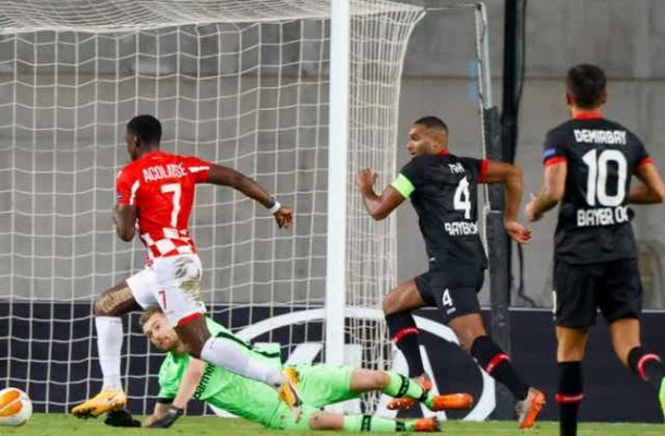 Elton Acolatse scores twice in defeat to Bayer Leverkusen in Europa League