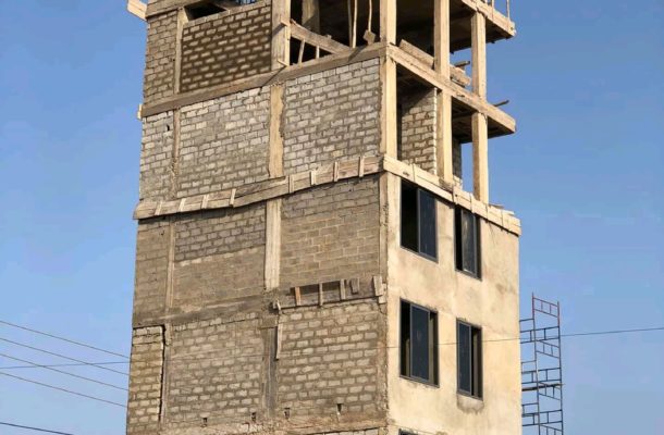 Social media users raise 'safety and structure integrity' concerns of a storey building in Ashaley Botwe