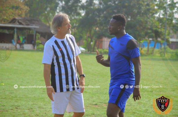 VIDEO: Asamoah Gyan scores first Legon Cities goal in training