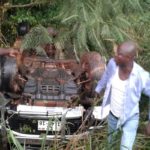 PHOTOS: Abronye DC escapes unhurt after near-fatal accident