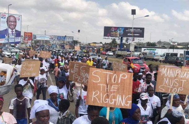 Tension rising as NDC hit streets to protest EC results