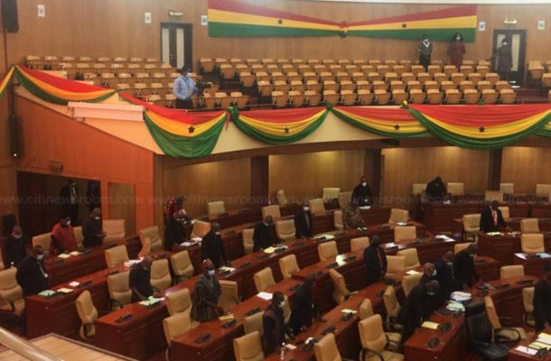 NDC MPs storm parliament in red and black to protest ‘flawed’ elections