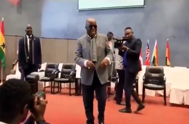 VIDEO: Akufo-Addo in 'victory dance' with NPP supporters in London