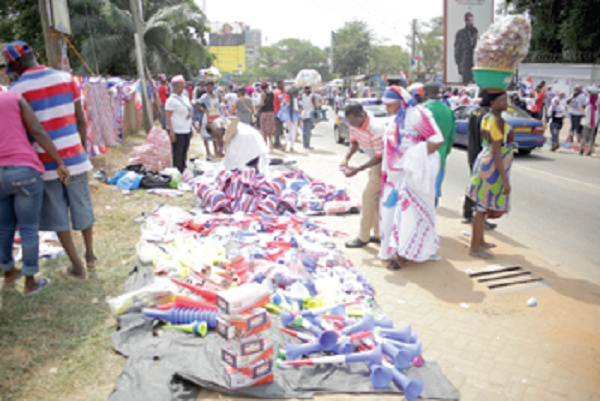 Kumasi Central Business District flooded with NPP paraphernalia