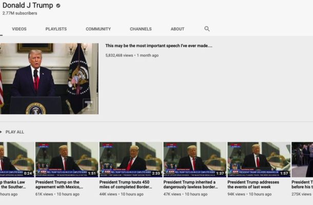 YouTube suspends Donald Trump’s channel