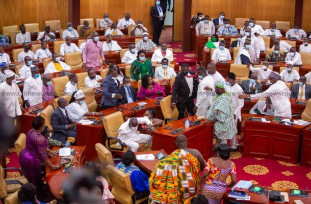 Confusion in Parliament as NDC MPs forcefully take over majority seat