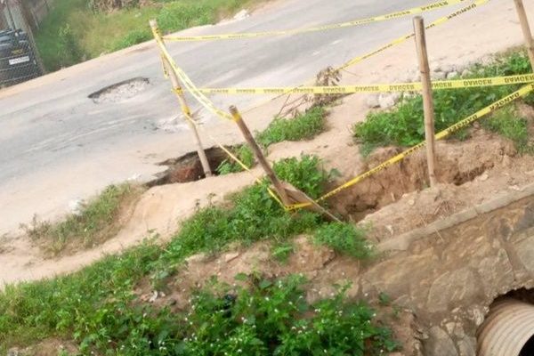 Assin Atonsu portion of Cape Coast-Kumasi Highway caves-in
