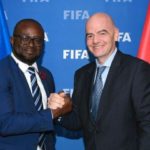 FIFA boss Gianni Infantino commiserates with bereaved Kurt Okraku
