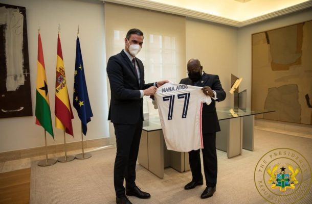 President Akuffo-Addo handed customized Real Madrid jersey as birthday gift