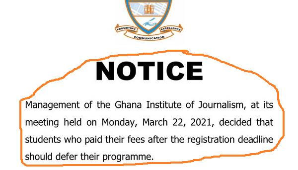GIJ asks students to defer courses for paying fees late