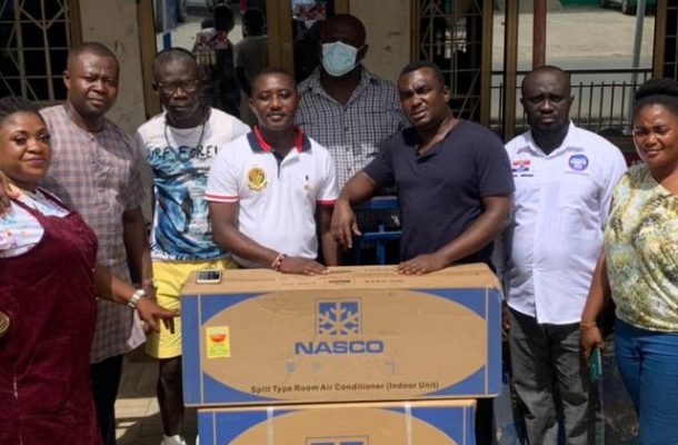 Legendary sportsman, Vincent Akutsah donates air conditioner to Suhum NPP