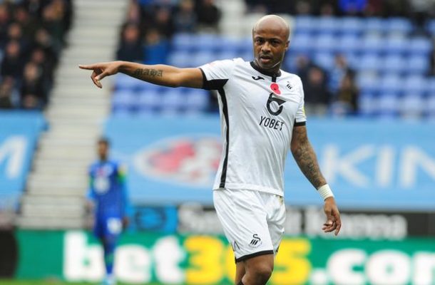 André Ayew with Swansea on the way back to the Premier League