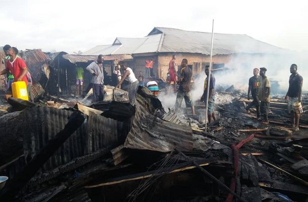 Fire guts Sunyani timber market
