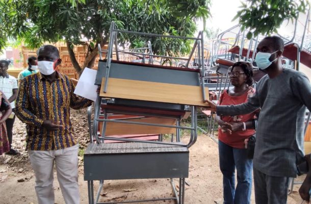 Nsawam-Adoagyiri MCE, Kwadwo Buabeng donates over 500 desks to schools