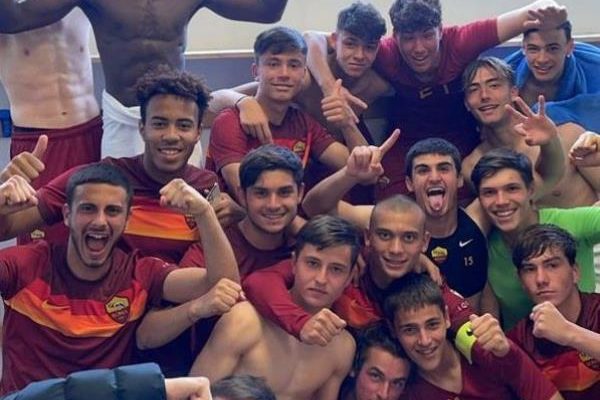 AS Roma youngster Felix Gyan scores for U-18 side