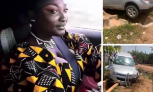 PHOTOS: Okay FM's Abena Moet survives car crash two weeks after her wedding