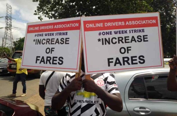 Uber, Bolt drivers demonstrate in Kumasi