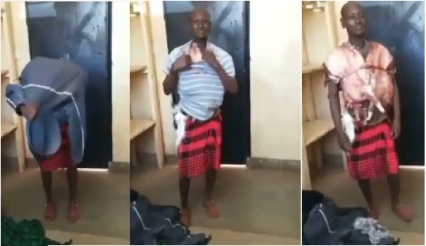VIDEO: Man caught with stolen meat strapped around his body like bullet proof