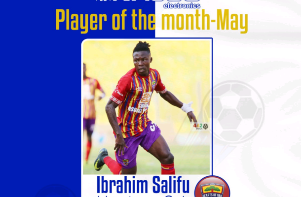NASCO Awards: Hearts of Oak's Ibrahim Salifu named player of the Month of May