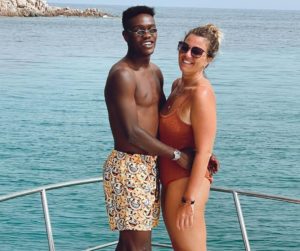 PHOTOS: Black Stars winger Emmanuel Gyasi cools off at the beach with pretty Italian girlfriend
