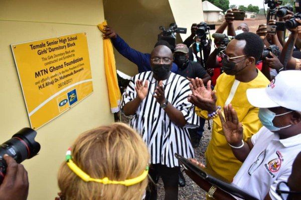 Dr Bawumia commends MTN  for building 600 bed Girls’ Dormitory for Tamasco